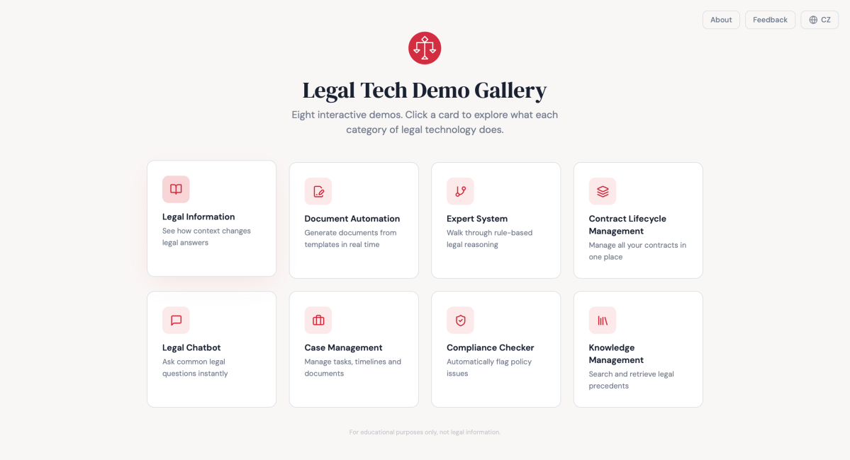 Legal Tech Demo&nbsp;Gallery